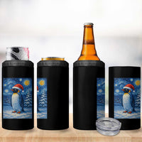 Penguin Christmas 4 in 1 Can Cooler Tumbler Starry Night Van Gogh - Wonder Print Shop