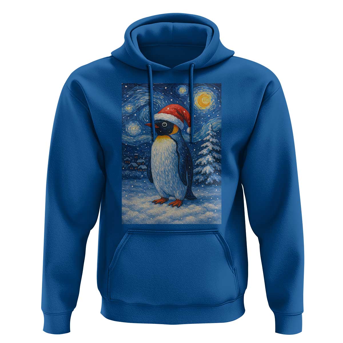 Penguin Christmas Hoodie Starry Night Van Gogh - Wonder Print Shop