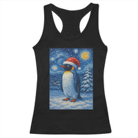 Penguin Christmas Racerback Tank Top Starry Night Van Gogh - Wonder Print Shop