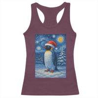 Penguin Christmas Racerback Tank Top Starry Night Van Gogh - Wonder Print Shop