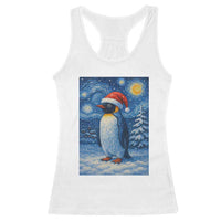 Penguin Christmas Racerback Tank Top Starry Night Van Gogh - Wonder Print Shop