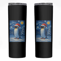 Penguin Christmas Skinny Tumbler Starry Night Van Gogh - Wonder Print Shop