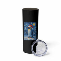 Penguin Christmas Skinny Tumbler Starry Night Van Gogh - Wonder Print Shop