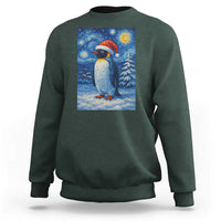 Penguin Christmas Sweatshirt Starry Night Van Gogh - Wonder Print Shop