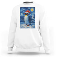 Penguin Christmas Sweatshirt Starry Night Van Gogh - Wonder Print Shop