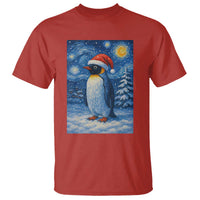 Penguin Christmas T Shirt Starry Night Van Gogh - Wonder Print Shop