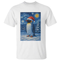 Penguin Christmas T Shirt Starry Night Van Gogh - Wonder Print Shop