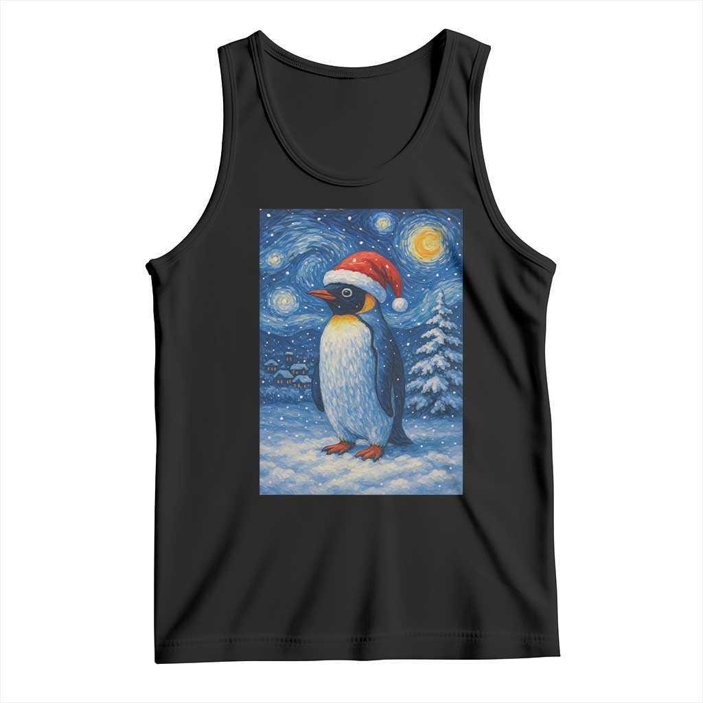 Penguin Christmas Tank Top Starry Night Van Gogh - Wonder Print Shop