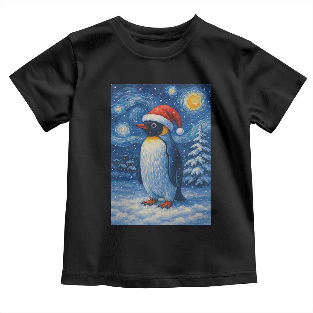 Penguin Christmas Toddler T Shirt Starry Night Van Gogh - Wonder Print Shop