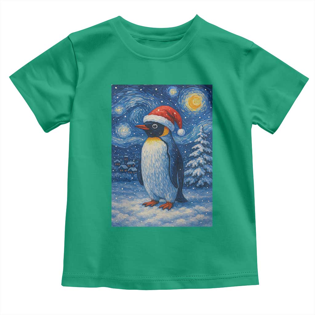 Penguin Christmas Toddler T Shirt Starry Night Van Gogh - Wonder Print Shop