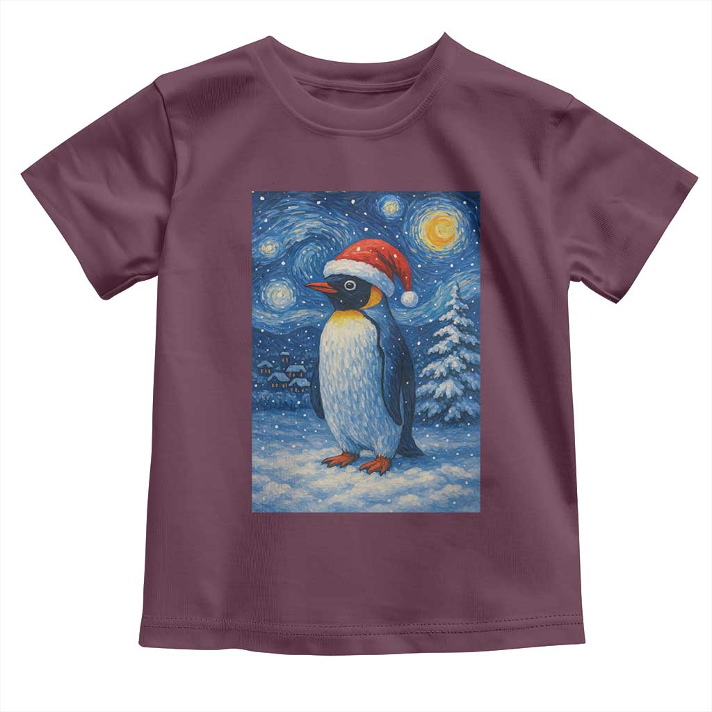 Penguin Christmas Toddler T Shirt Starry Night Van Gogh - Wonder Print Shop