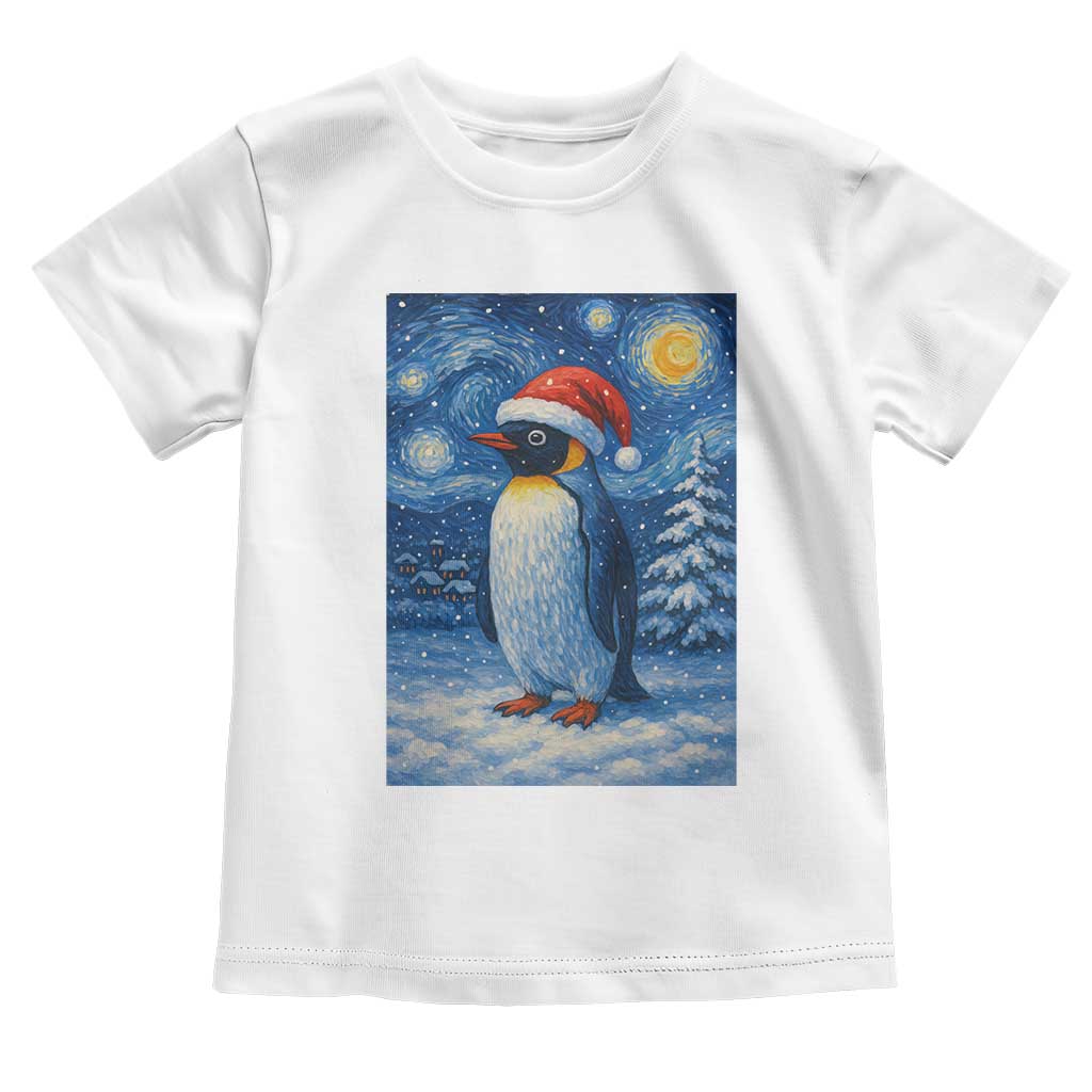 Penguin Christmas Toddler T Shirt Starry Night Van Gogh - Wonder Print Shop