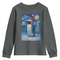 Penguin Christmas Youth Sweatshirt Starry Night Van Gogh - Wonder Print Shop