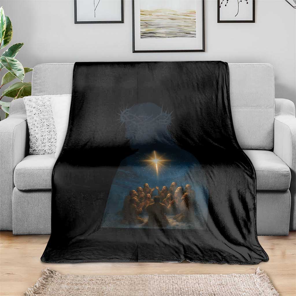 Jesus Christian Christmas Throw Blanket Christian Saints Praying Under The Star of Bethlehem - Wonder Print Shop