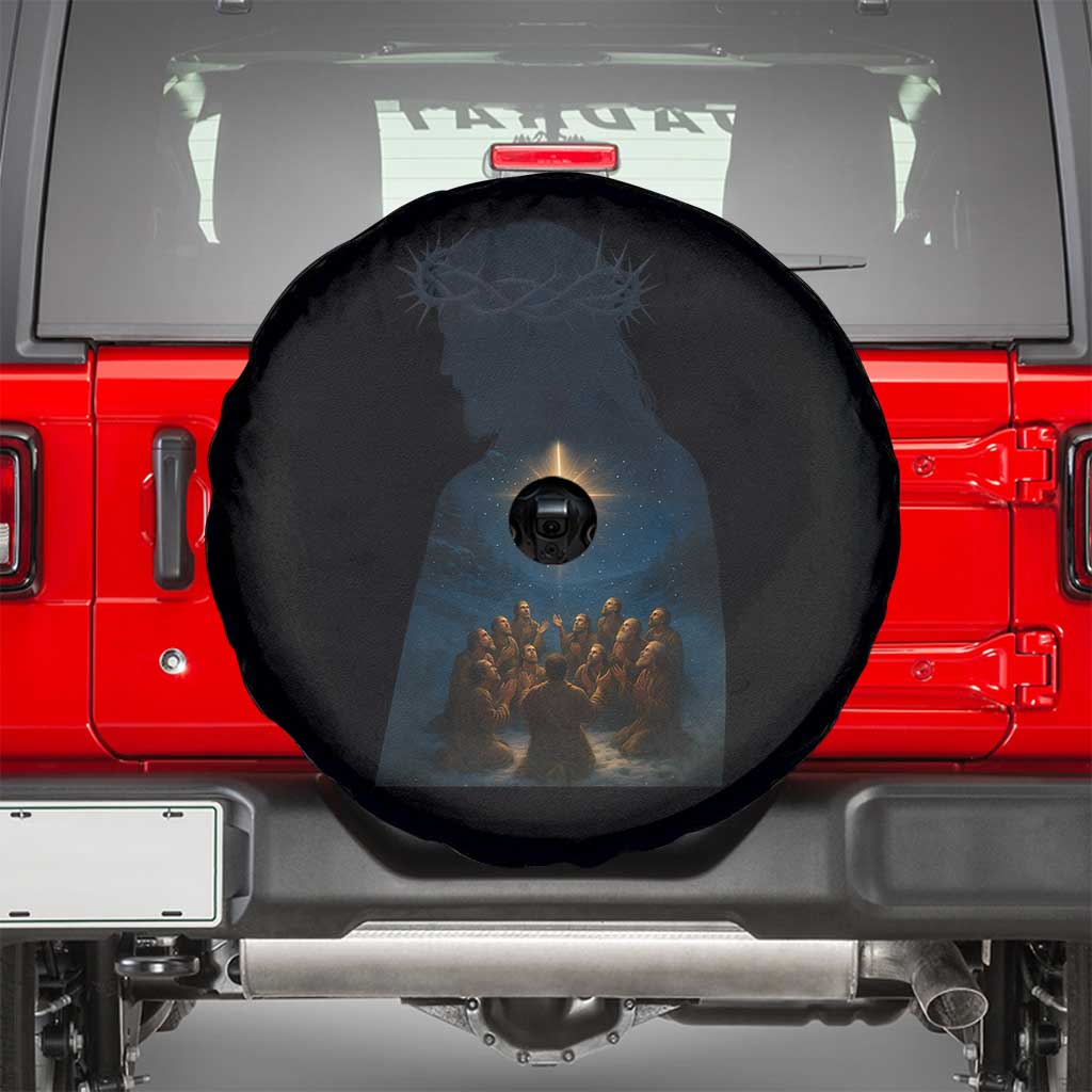 Jesus Christian Christmas Spare Tire Cover Christian Saints Praying Under The Star of Bethlehem - Wonder Print Shop