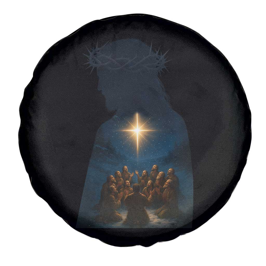 Jesus Christian Christmas Spare Tire Cover Christian Saints Praying Under The Star of Bethlehem - Wonder Print Shop