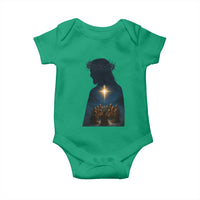 Jesus Christian Christmas Baby Onesie Christian Saints Praying Under The Star of Bethlehem - Wonder Print Shop