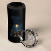 Jesus Christian Christmas 4 in 1 Can Cooler Tumbler Christian Saints Praying Under The Star of Bethlehem - Wonder Print Shop