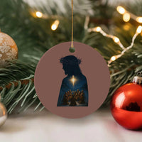 Jesus Christian Xmas Ceramic Ornament Christian Saints Praying Under The Star of Bethlehem - Wonder Print Shop