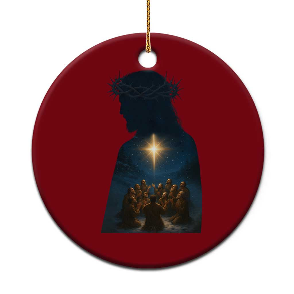 Jesus Christian Xmas Ceramic Ornament Christian Saints Praying Under The Star of Bethlehem - Wonder Print Shop