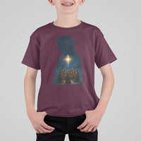 Jesus Christian Christmas T Shirt For Kid Christian Saints Praying Under The Star of Bethlehem - Wonder Print Shop