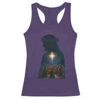 Jesus Christian Christmas Racerback Tank Top Christian Saints Praying Under The Star of Bethlehem - Wonder Print Shop
