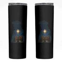 Jesus Christian Christmas Skinny Tumbler Christian Saints Praying Under The Star of Bethlehem - Wonder Print Shop