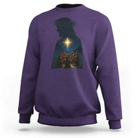 Jesus Christian Christmas Sweatshirt Christian Saints Praying Under The Star of Bethlehem - Wonder Print Shop