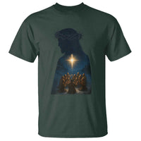 Jesus Christian Christmas T Shirt Christian Saints Praying Under The Star of Bethlehem - Wonder Print Shop