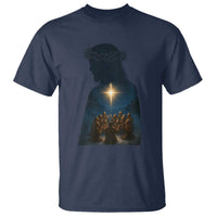 Jesus Christian Christmas T Shirt Christian Saints Praying Under The Star of Bethlehem - Wonder Print Shop