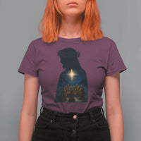 Jesus Christian Christmas T Shirt For Women Christian Saints Praying Under The Star of Bethlehem - Wonder Print Shop
