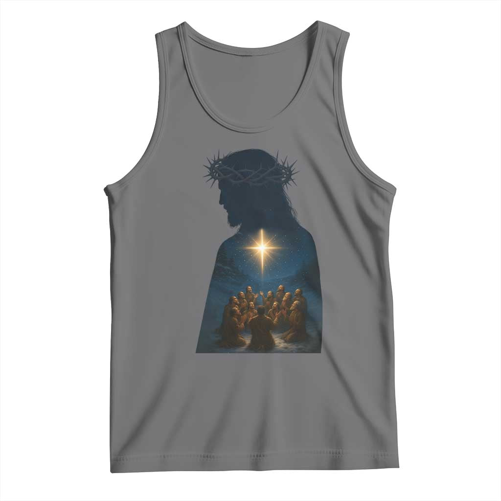 Jesus Christian Christmas Tank Top Christian Saints Praying Under The Star of Bethlehem - Wonder Print Shop