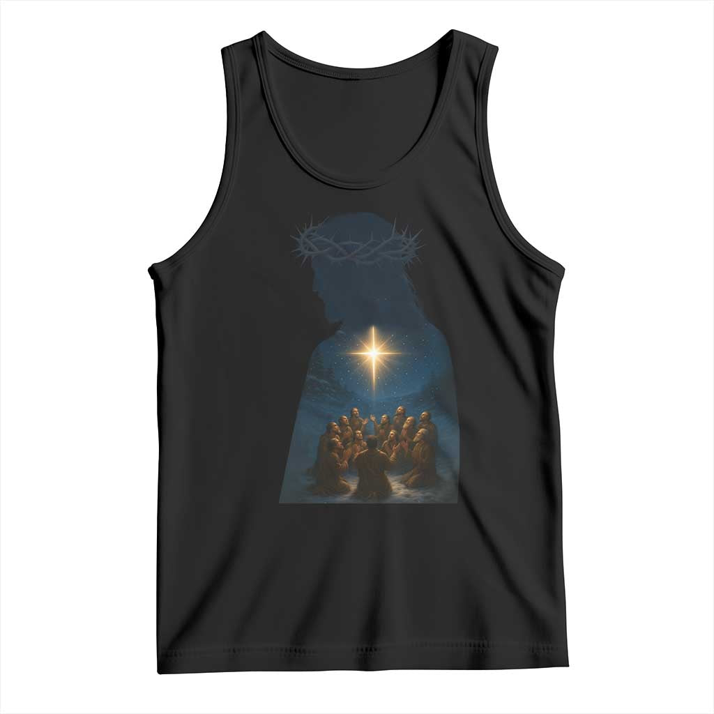 Jesus Christian Christmas Tank Top Christian Saints Praying Under The Star of Bethlehem - Wonder Print Shop