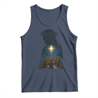 Jesus Christian Christmas Tank Top Christian Saints Praying Under The Star of Bethlehem - Wonder Print Shop