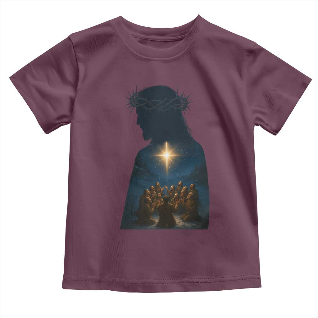 Jesus Christian Christmas Toddler T Shirt Christian Saints Praying Under The Star of Bethlehem - Wonder Print Shop