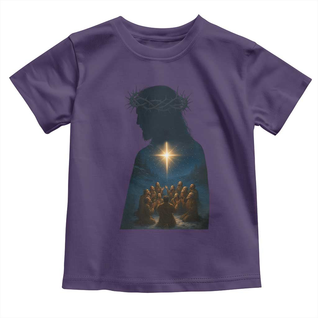 Jesus Christian Christmas Toddler T Shirt Christian Saints Praying Under The Star of Bethlehem - Wonder Print Shop