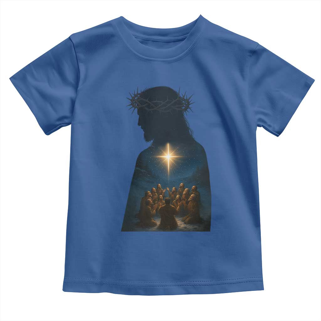 Jesus Christian Christmas Toddler T Shirt Christian Saints Praying Under The Star of Bethlehem - Wonder Print Shop