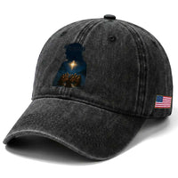 Jesus Christian Christmas Washed Cotton Baseball Cap Christian Saints Praying Under The Star of Bethlehem