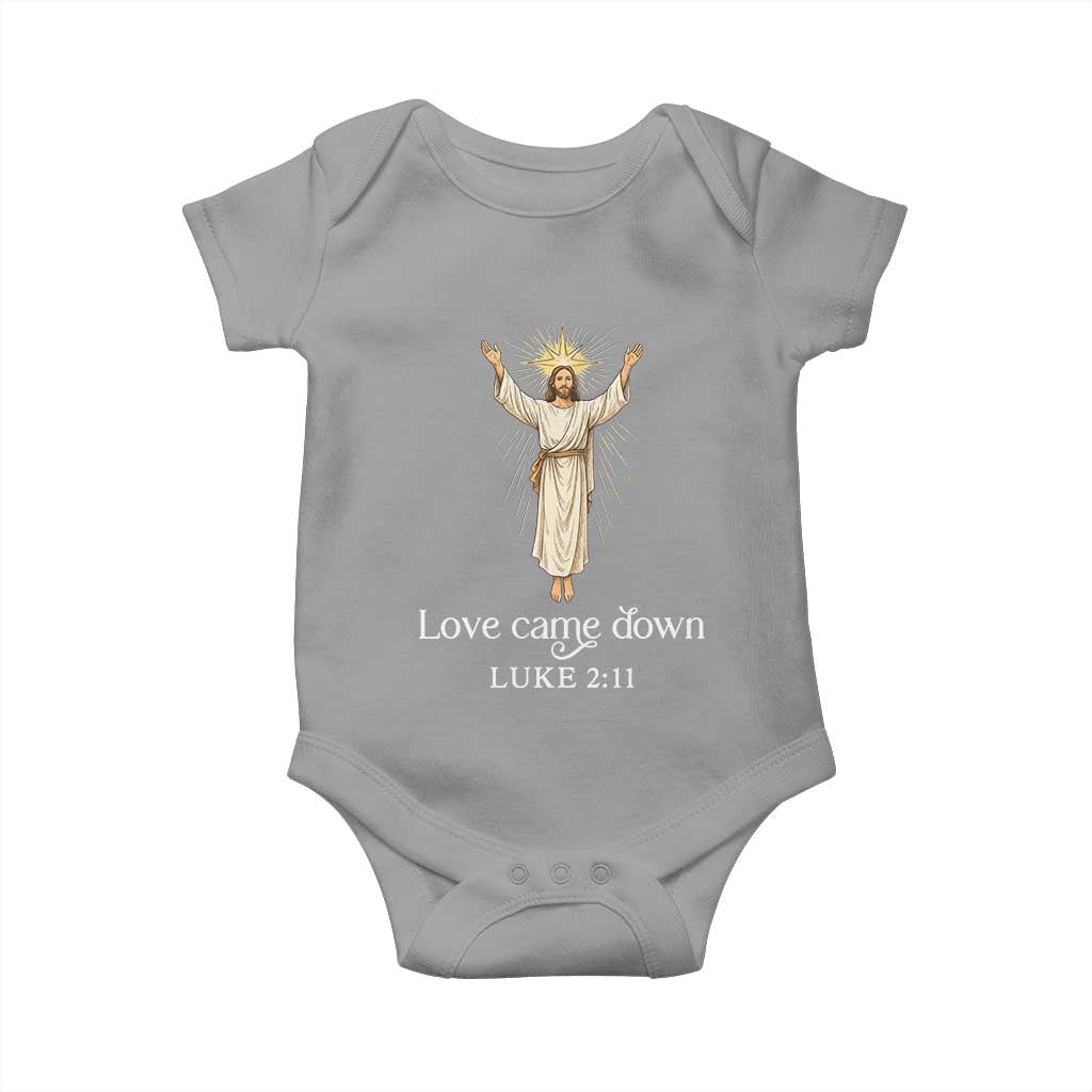Nativity Scene Christmas Baby Onesie Love Came Down Jesus Christian - Wonder Print Shop