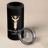 Nativity Scene Christmas 4 in 1 Can Cooler Tumbler Love Came Down Jesus Christian - Wonder Print Shop