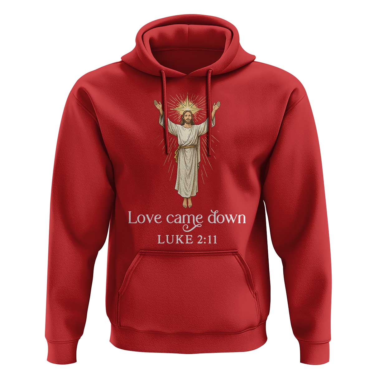Nativity Scene Christmas Hoodie Love Came Down Jesus Christian - Wonder Print Shop