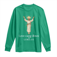 Nativity Scene Christmas Long Sleeve Shirt Love Came Down Jesus Christian - Wonder Print Shop