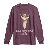 Nativity Scene Christmas Long Sleeve Shirt Love Came Down Jesus Christian - Wonder Print Shop