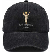 Nativity Scene Christmas Washed Cotton Baseball Cap Love Came Down Jesus Christian