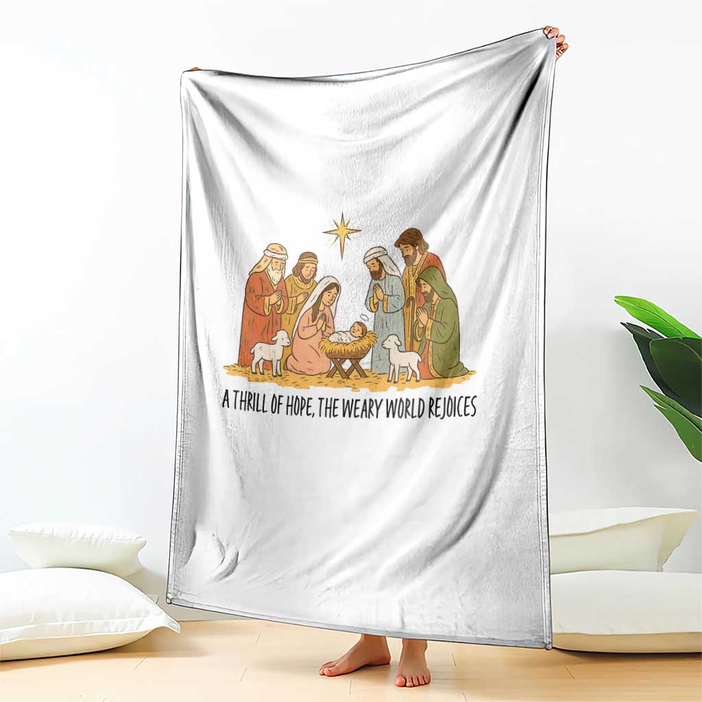 Nativity Scene Christmas Throw Blanket Baby Jesus Christian Faith - Wonder Print Shop