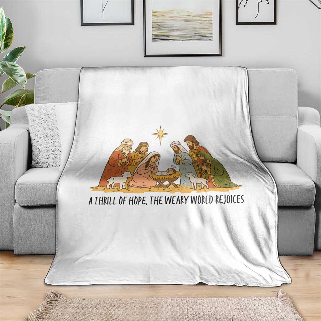 Nativity Scene Christmas Throw Blanket Baby Jesus Christian Faith - Wonder Print Shop