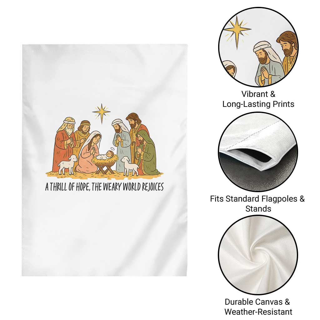 Nativity Scene Christmas Garden Flag Baby Jesus Christian Faith - Wonder Print Shop