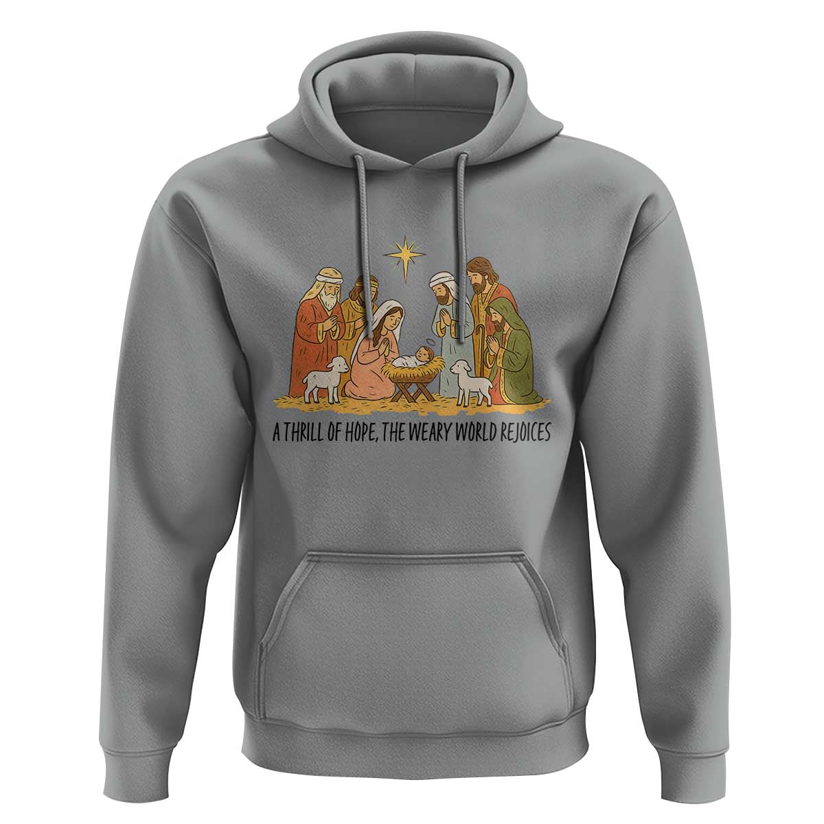 Nativity Scene Christmas Hoodie Baby Jesus Christian Faith - Wonder Print Shop