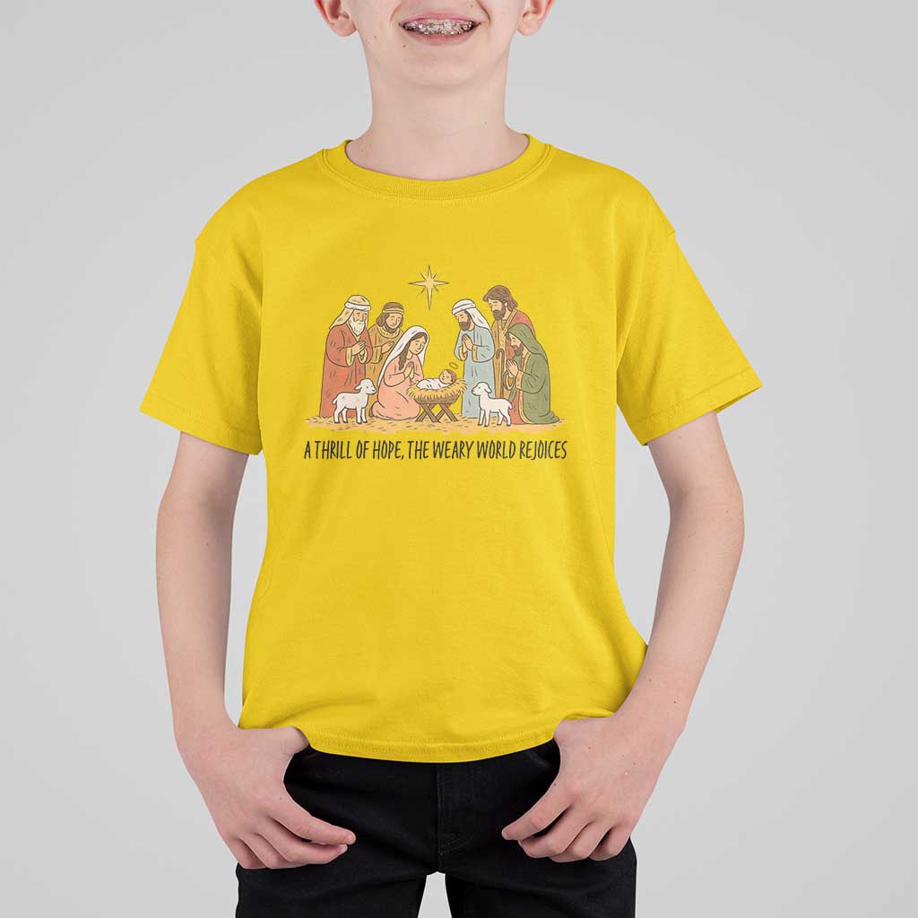 Nativity Scene Christmas T Shirt For Kid Baby Jesus Christian Faith - Wonder Print Shop