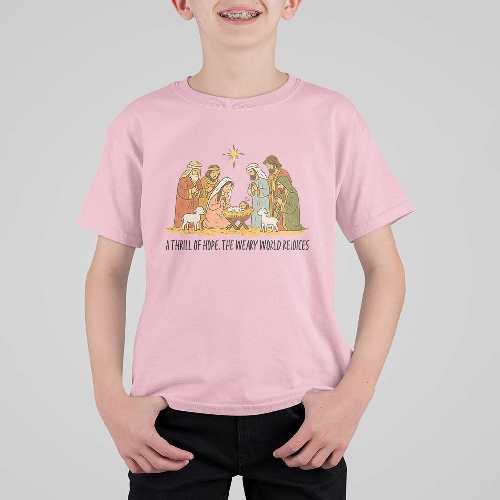 Nativity Scene Christmas T Shirt For Kid Baby Jesus Christian Faith - Wonder Print Shop